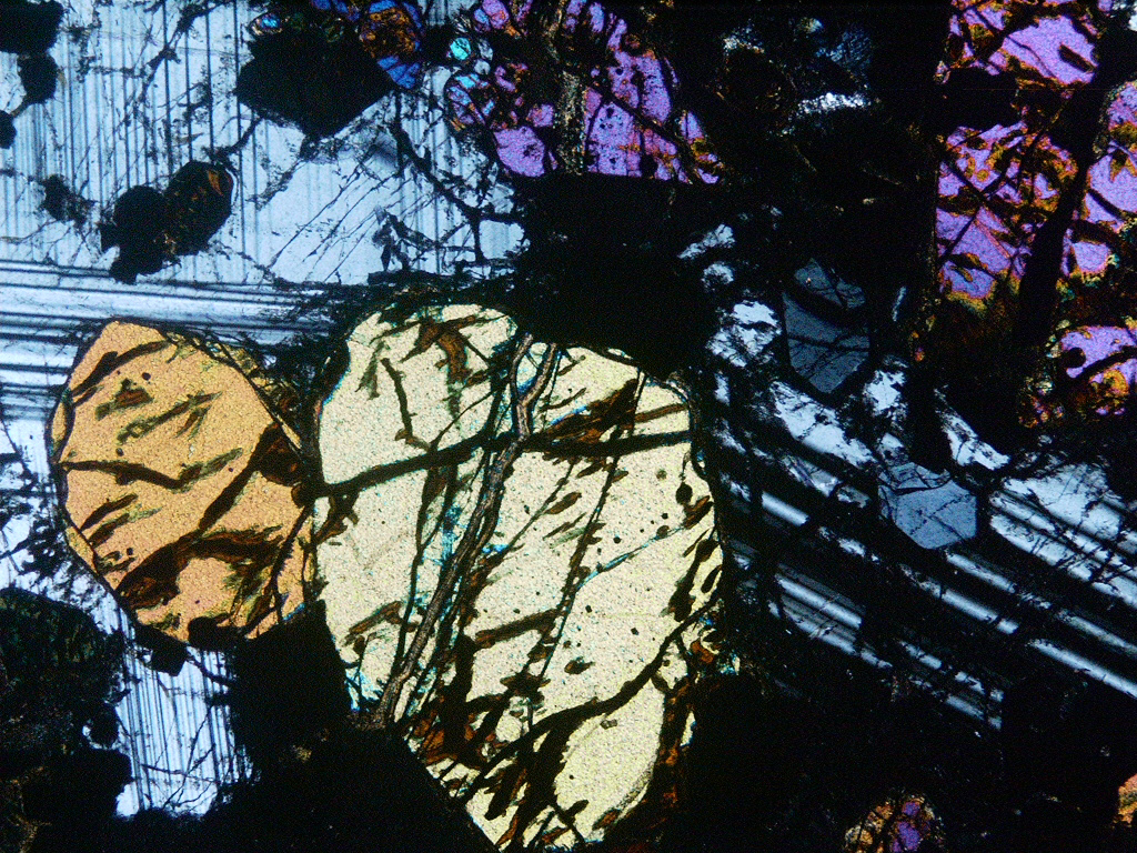 imagen microscópica de una roca